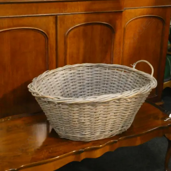WOVEN CANE WASHING BASKET 700x580mm