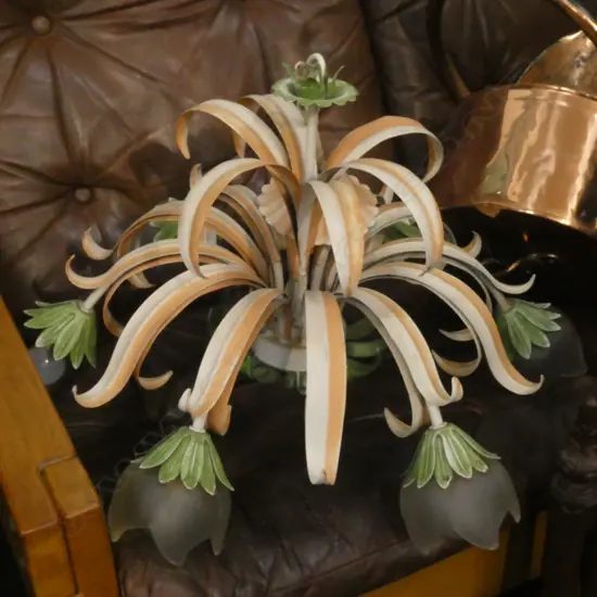 PAINTED METAL FLORAL CHANDELIER 500mm dia