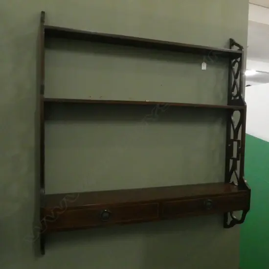 SHERATON REVIVAL WALL SHELF 2 DRAWERS H.990mm W.915mm