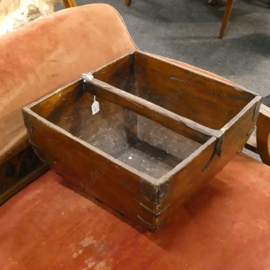 OLD CHINESE RICE BUCKET 390mm sq