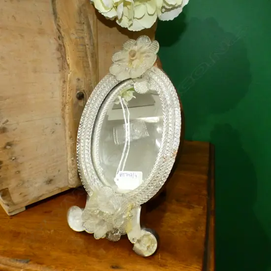VENETIAN GLASS OVAL MIRROR H.285mm