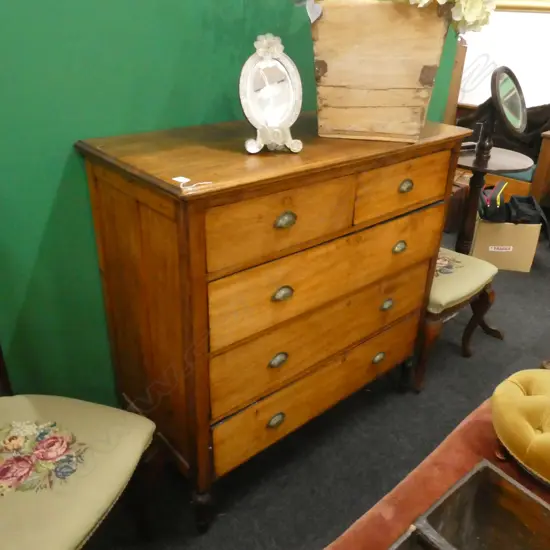 VINTAGE OAK CHEST OF 5 DRAWERS 1070x510x1065mm