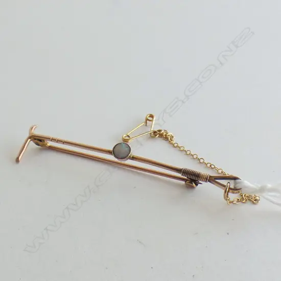 9CT ROSE GOLD & OPAL HORSE STICK PIN