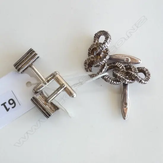 2 PRS STG CUFFLINKS; DUNHILL & OTHER 27.2 GRAMS