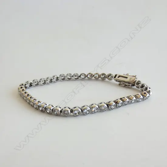 SILVER AND FAUX DIAMOND TENNIS BRACELET