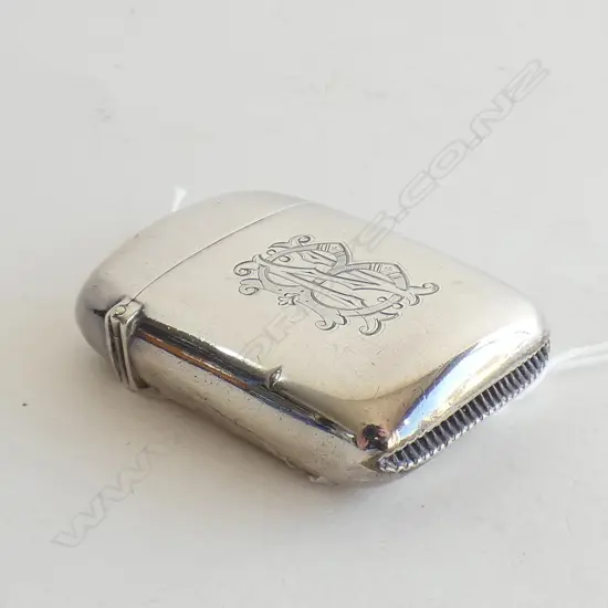 VICTORIAN SILVER VESTA CASE BIRMINGHAM 1889