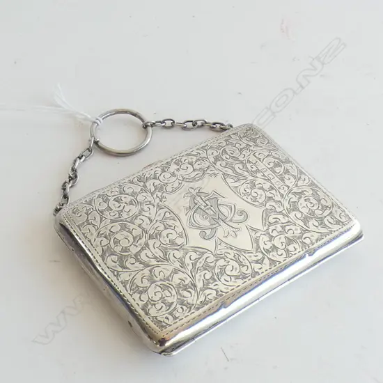 VICTORIAN SILVER NOTE BOOK AND PURSE BIRMINGHAM 1889 