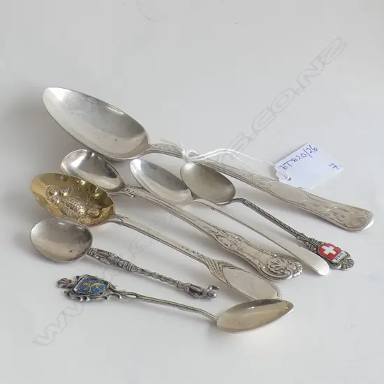 7 ASST. SILVER SPOONS 133 GRAMS 