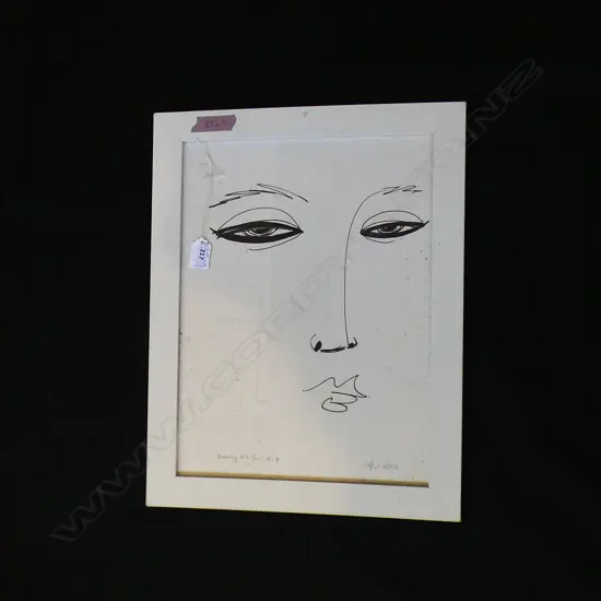 BLACK & WHITE PRINT DRAWING OF A GIRL 390 X 290