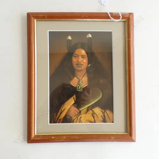 ORIGINAL LG SIZED LINDAUER SOUVENIR VINTAGE FRAMED POSTCARD 'PARE WATENE'  C1970'S PUB ACAG 140 X 200MM