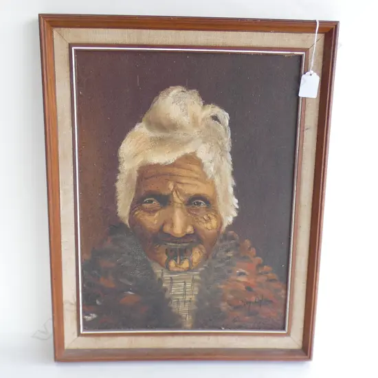 OIL ROY OGLE  PORTRAIT OF  MAORI WOMAN