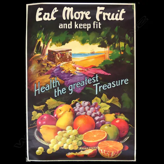 VINTAGE NZ 'EAT MORE FRUIT' POSTER, 500 x 710mm