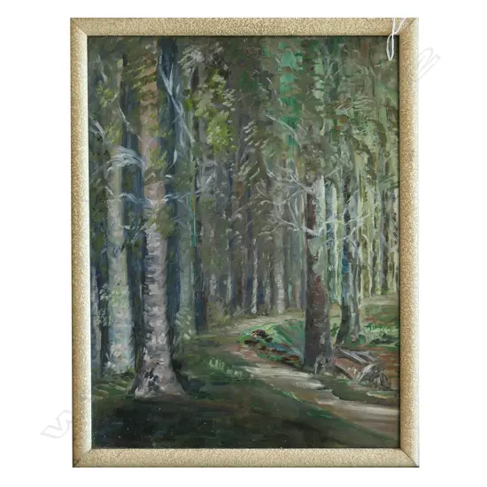 UNSIGNED ACYRIC ON BOARD, KAURI FOREST, 350 x 475mm