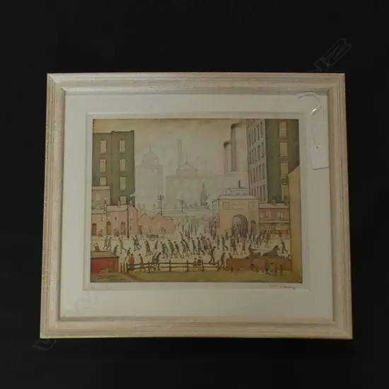 L.S LOWRY PRINT COMING FROM THE MILL. 225 X 300MM