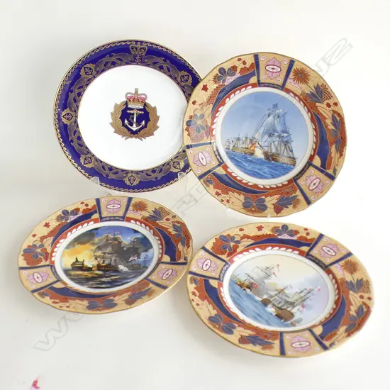 3 ROYAL WORCESTER PLATES; NELSON COLLECTION + 1 SPODE 275mm dia 