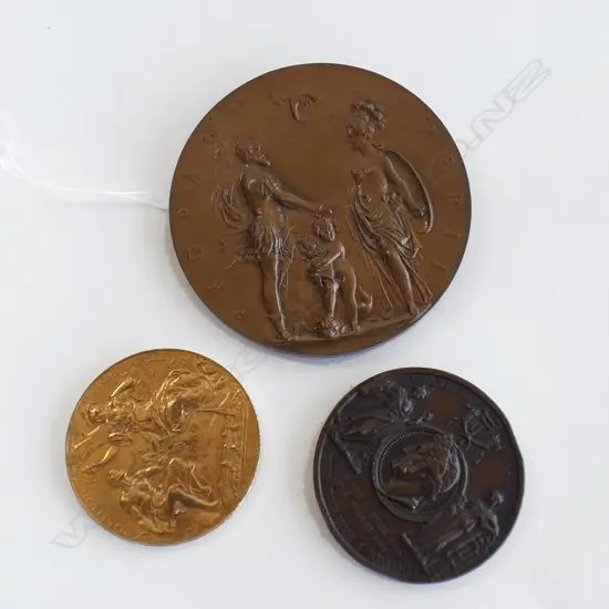 1971 HENRI IIII LARGE BRONZE MEDALLION 100mm dia +TWO