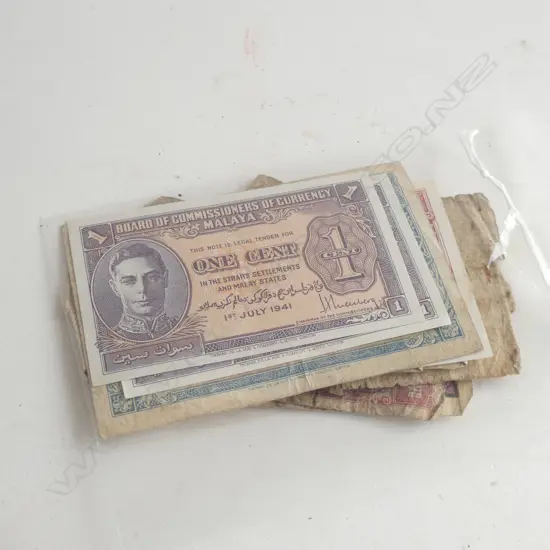 10 X WAR TIME BANK NOTES 1941/42 FROM CEYLON AND MALAYA