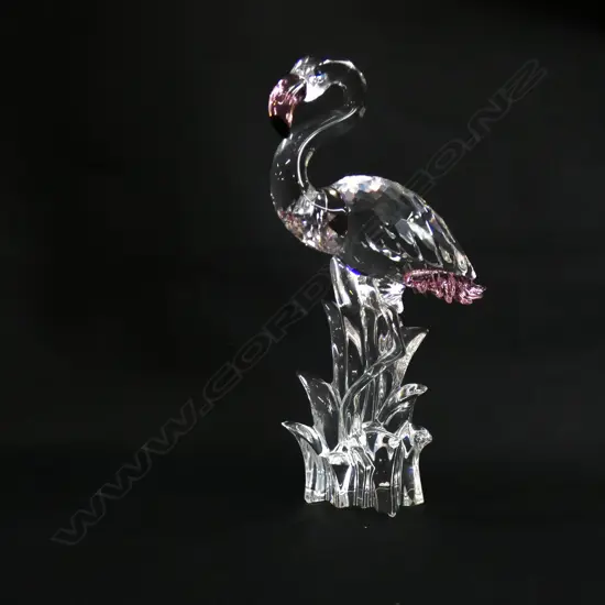 SWAROVSKI CRYSTAL FLAMINGO W PINK ACCENTS H 150MM - IN ORIGINAL BOX W SLEEVE