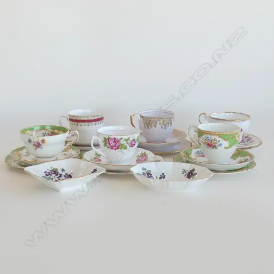 6 TRIOS & 2 ROYAL ALBERT DISHES