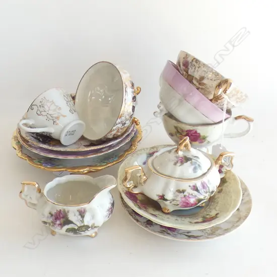 ASST OPEN FLORAL CUPS & SAUCERS, DECORATIVE