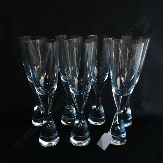 7 VINTAGE KASTRUP HOLMEGAARD CHAMPAGNE FLUTES H.215mm