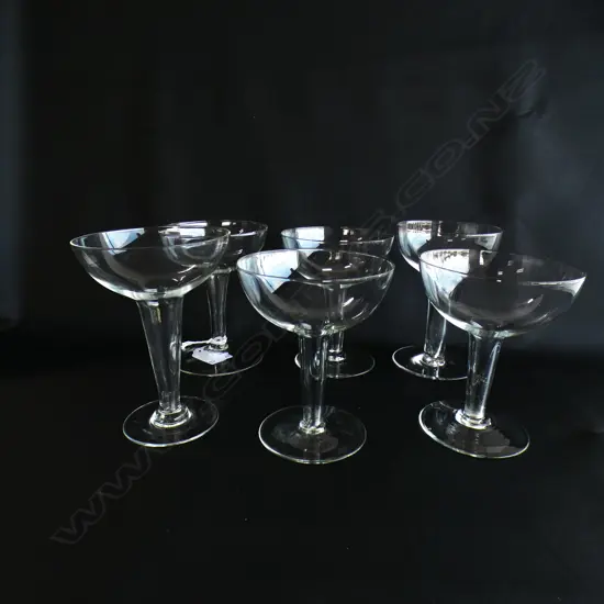 6 ASST. HOLLOW STEM CHAMPAGNE GLASSES