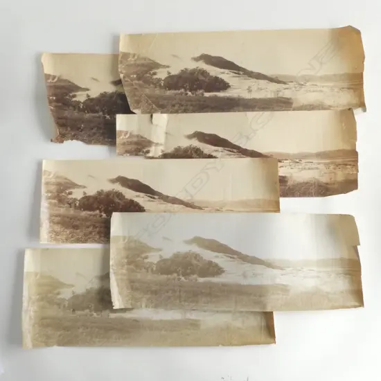 6 VINTAGE REPRINT PANORAMIC PHOTOS 'THE WHITE TERRACE ROTOMAHANA' 150x400mm some faulted