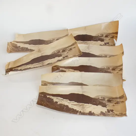 6 VINTAGE REPRINT PANORAMIC PHOTOS 'THE PINK TERRACE ROTOMAHANA' 150x400mm some faulted