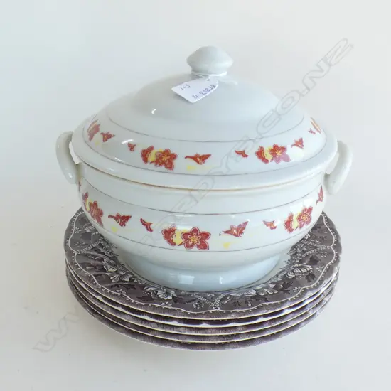 5 BARKERS COUNTRY PLATES & LIDDED TUREEN