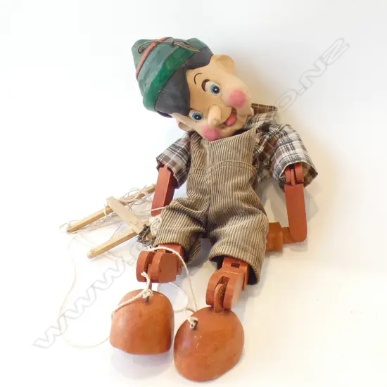 LG OLD WOODEN PINOCCHIO STRING PUPPET H. 620MM