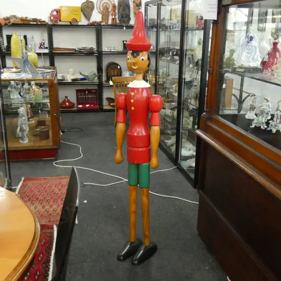 LARGE WOODEN FREE STANDING PINOCCHIO H 1500MM