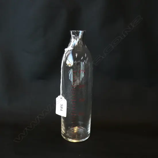VINTAGE GLASS BABY'S BOTTLE H 195MM