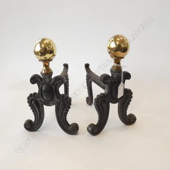 PAIR VICTORIAN FIRE DOGS