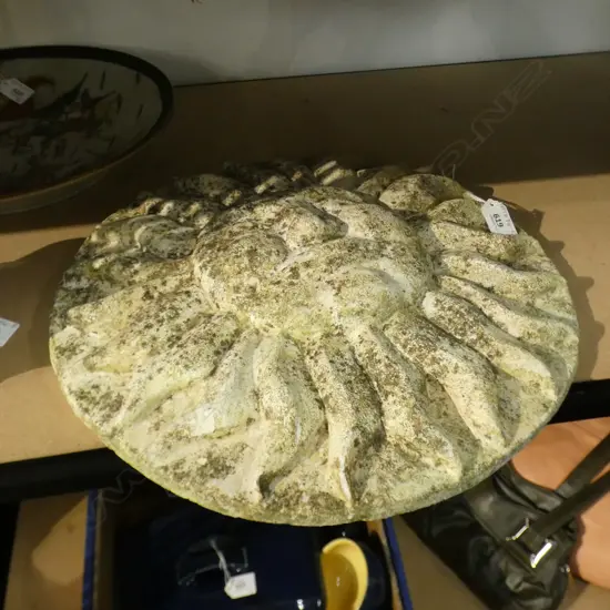 CONCRETE SUN GARDEN ORNAMENT DIA 420MM