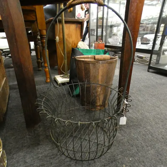 VICTORIAN WIRE FLOWER BASKET H 500  DIA 355MM