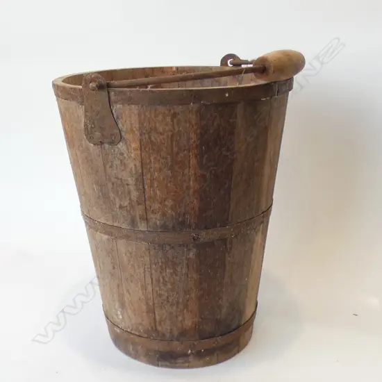 VINTAGE WOODEN BUCKET H 300MM
