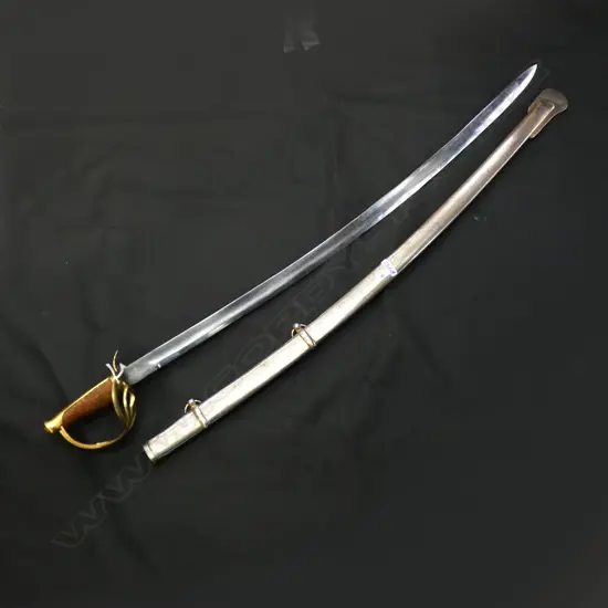 ANTIQUE STEEL SWORD IN SHEATH L 1060MM
