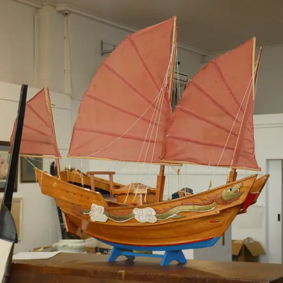 LG WOODEN MODEL JUNK SHIP "KIM LONG SAIGON' - L 730MM