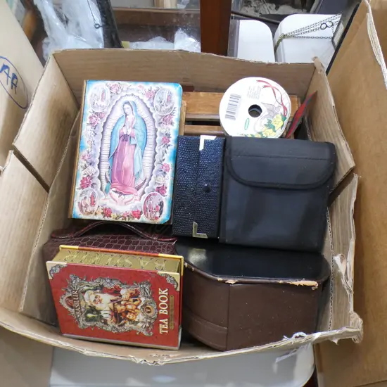 BOX LOT OF BOXES, CIG CASES, ETC