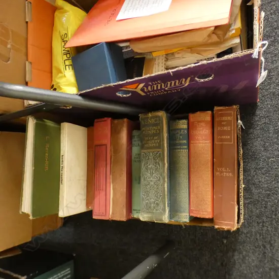 BOX VINTAGE VICTORIAN TRAVEL BOOKS WITH ILLUST, COLOURED PLATES ETC..