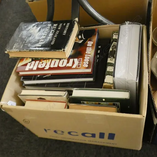BOX LOT BOOKS RUGBY INTEREST