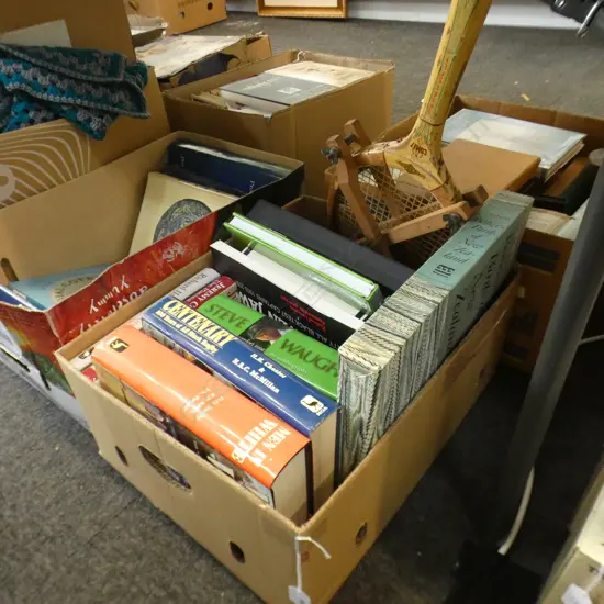 BOX LOT BOOKS; CRICKET ETC