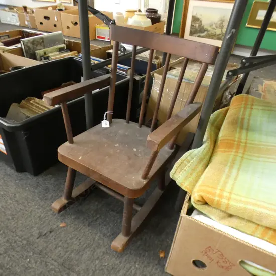 CHILDS WOODEN ROCKING CHAIR H.525mm