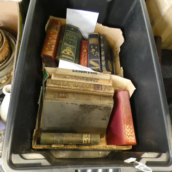 BOX 12 WELL BOUND VINTAGE POETRY BOOKS; SOME C1800'S