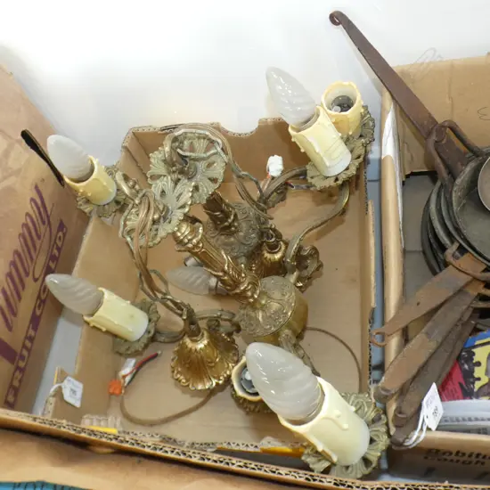 PR 3 ARMED VINTAGE BRASS PENDANT LIGHTS