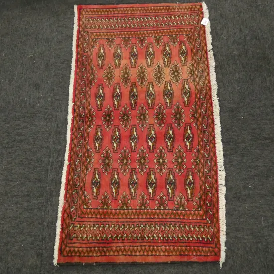 #106C PERSIAN TURKOMAN HAND KNOTTED RUG 101 X 50 CM
