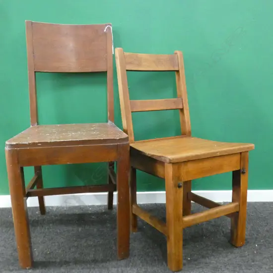 2 VINTAGE WOODEN CHILDRENS CHAIRS