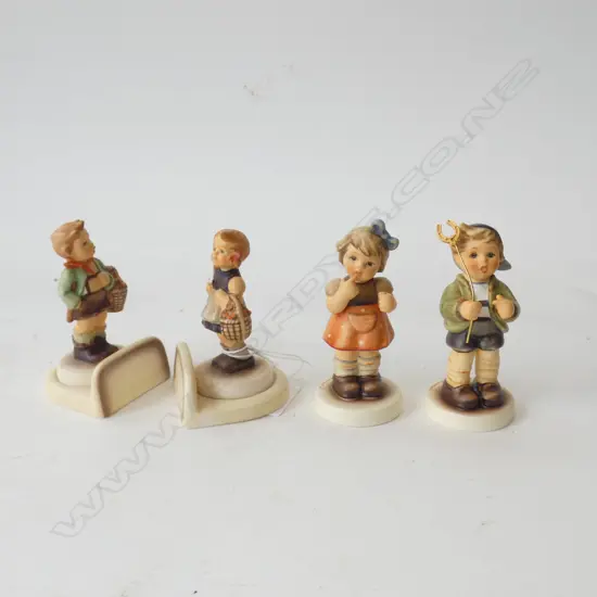 4 HUMMEL FIGURINES ; 'A LUCKY BUG', 'LITTLE LUCK' + 2 OTHERS