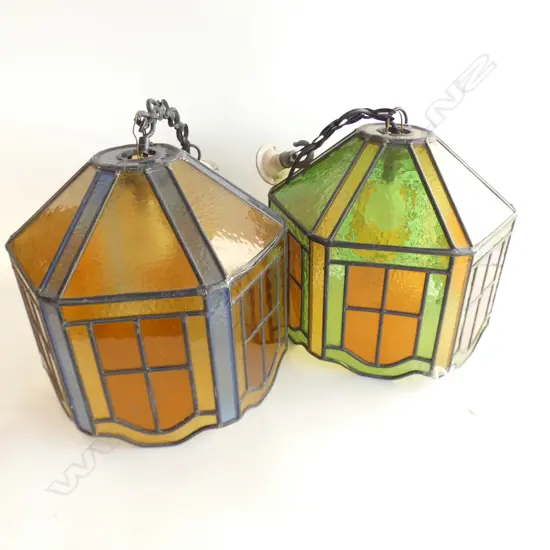 2  LEADLIGHT SHADES ( 300mm-350mm)