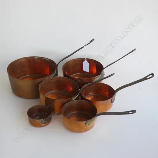 SET OF SMALL NESTING COPPER POTS